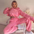 Women Solidcolour Casual Sports 2 Pieces Set Sweatshirt - ROUTINE FASHION